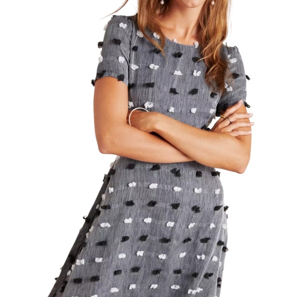Anthropologie‎ Sunday In Brooklyn Gisela Gray Textured A-Line Mini Dress Size S